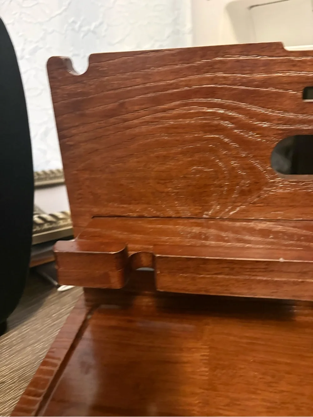 Wooden organizer and valet station.